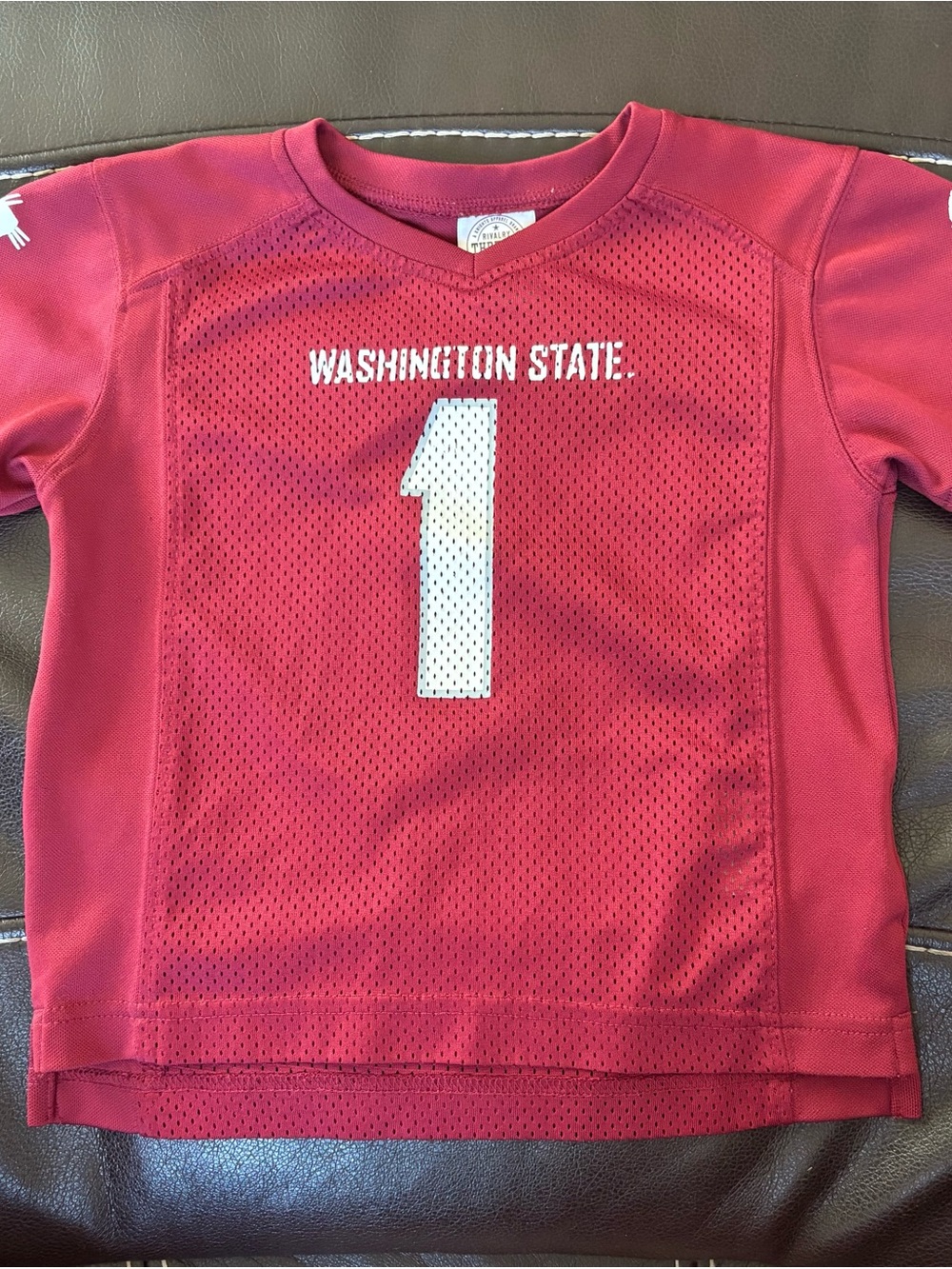 Rivalry Threads Red Kids' Mesh Jersey with White Number 1